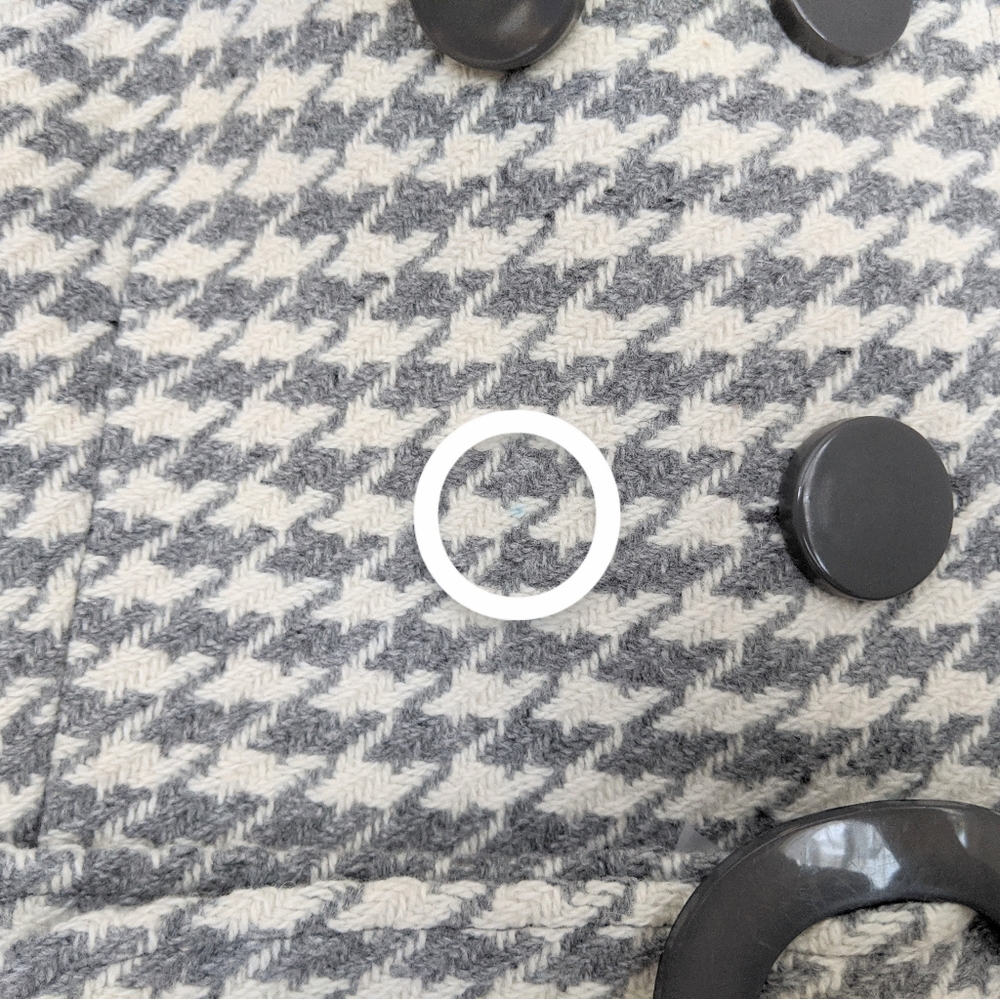 🇨🇦 Soia & Kyo Grey Houndstooth Wool Blend Peacoat Made In Canada - Picture 8 of 8